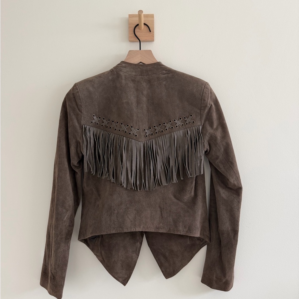 BB Dakota Leather Fringe Jacket – Brown (Western / Boho) - Picture 4 of 6